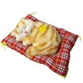 thumbnail image 2 of Sleeping Cats Plush Stuffed Toy Press Simulation Sound Animal Cute Doll Kids Gift, 2 of 7