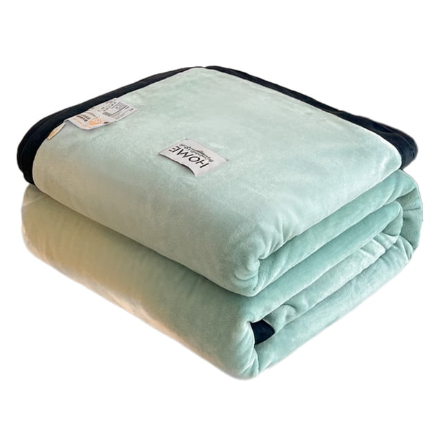 Matoen12 Solid Color Flannel Blankets for All Season, Polyester Soft Throw Blanket Lightweight Air Conditioning Quilt for Nap Sleep, Modern Style Home Decor Ideal for Gift, 40"x55", 1PC, Light Green