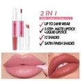 thumbnail image 3 of Brillant à Lèvres Mat 2 en 1, Gloss Longue Tenue Imperméable en Velours, Brillant à Lèvres Hautement Pigmenté, Ne Colle Pas au Verre et Ne Déteint Pas, Rouge à Lèvres Maquillage pour Femmes et Filles (Couleur:10), 3 of 7