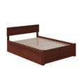 thumbnail image 4 of Orlando Full Wood Platform Bed with Footboard and Storage Drawers in Walnut, 4 of 19