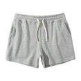 thumbnail image 4 of Men Solid Cotton Three-point Pants Sports Elastic Mid-waist Lace-up Shorts, 4 of 9