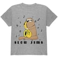 thumbnail image 1 of Sloth Slow Jams Funny Pun Saxophone Youth T Shirt, 1 of 1