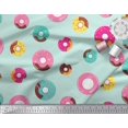 thumbnail image 2 of Soimoi Green Modal Satin Fabric Donuts Food Print Fabric by Yard 42 Inch Wide, 2 of 5