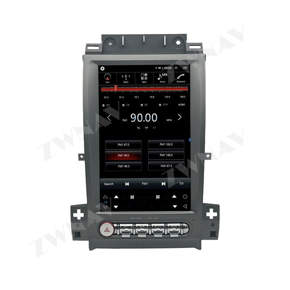 ZWNAV 12.8 inch Tesla Style car radio for Ford Taurus 2010-2019 Android 13 CarPlay GPS Navigation Multimedia Player Head Unit