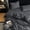 Black Gray, variant on JOLUSERE Brown Striped Duvet Cover Queen Set,3-Piece Stripes Pattern Breathable Microfibre Comforter Cover