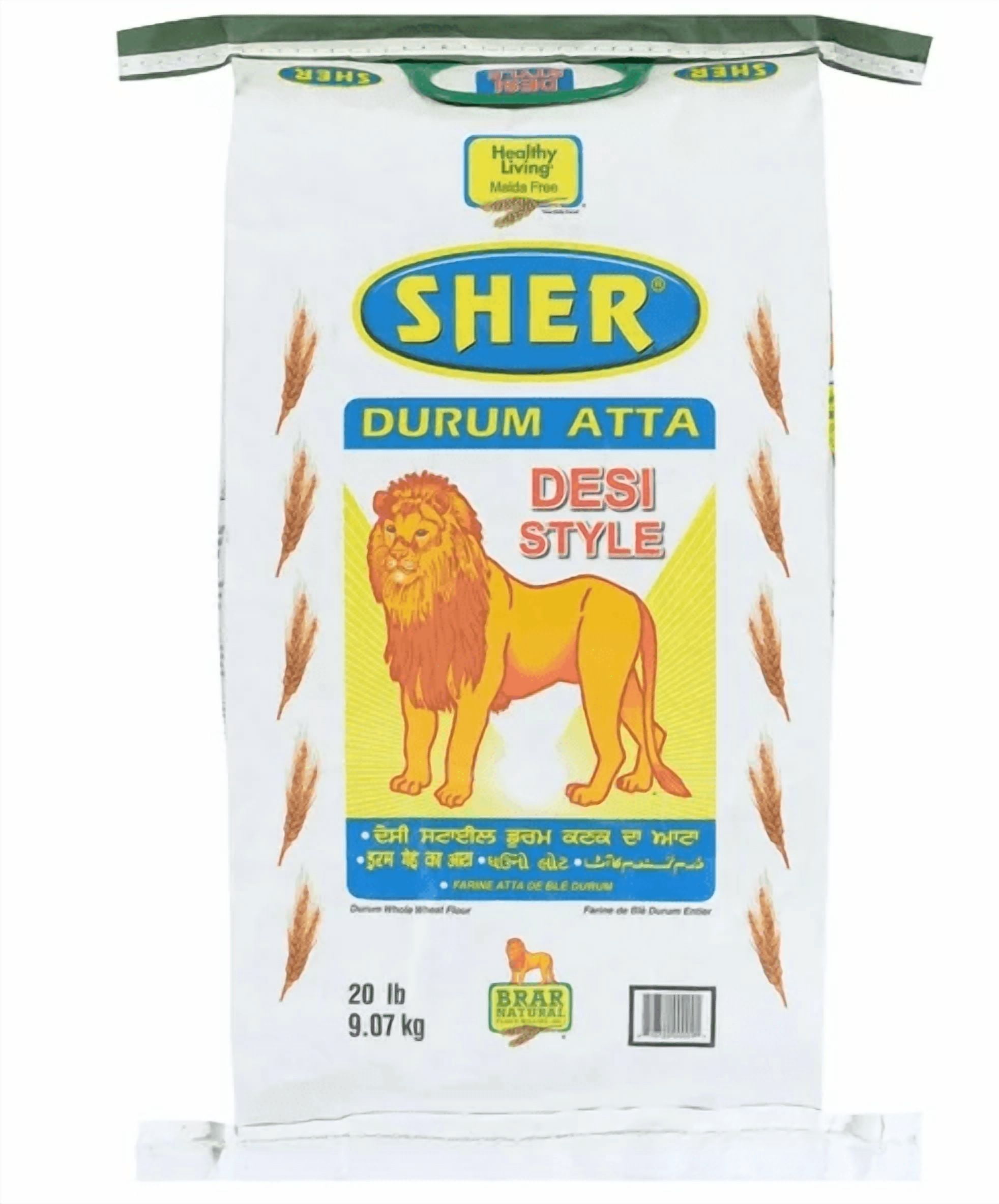 Sher Desi Durum Flour - W :  High-quality Whole Wheat Flour made from Hard Durum Wheat. Made from Canadian Wheat