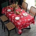 thumbnail image 4 of Christmas Tablecloth Rectangle, Table Cloth with Snowflake Decorations, Heavy Weight & Spillproof Table Cover for Dining, Party & Holidays (Snow Patterns, Rectangle, 60" x 120" (10-12 Seats)), 4 of 6