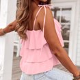 thumbnail image 4 of Timegard Beach Tank Tops for Women Spaghetti Strap Tie Ruffle Sleeveless Flowy Mesh Casual Loose Tops, 4 of 7