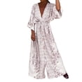 thumbnail image 1 of 2025 Robe à Col en V pour Dames à Manches Courtes, à Lacets, Imprimée, Grande Jupe, Robe d'Été pour Femmes, Robe Maxi pour Dames, Robes d'Été Décontractées pour Femmes, Robe de Saison, Robes Chemise Maxi, Robes Longueur Genou fo, 1 of 6