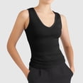 thumbnail image 2 of Women's Fashion Casual Tight V Neck Ribbed Knit Sleeveless Vest, 2 of 4