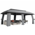 thumbnail image 1 of Outsunny 10' x 20' Patio Gazebo Canopy with Netting Dark Grey, 1 of 10