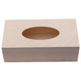 thumbnail image 1 of Home Textile Storage Unfinished Wood Tissue Rectangular Handmade Tissue Boxes Tabletop Napkin Dispenser for Arts Crafts Home Decoration, 1 of 7