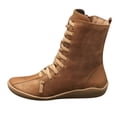 thumbnail image 2 of LSLJS Bottes en Cuir pour Femmes à Bout Rond Style Coréen, Fermeture Éclair Latérale, Talon Bas Épais et Chaud, Chaussures pour Femmes, Bottines et Bottes pour Femmes, Bottes pour Femmes, 2 of 4