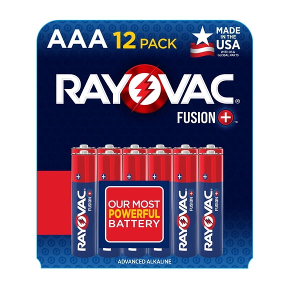 Rayovac Fusion AAA Batteries (12 Pack), Triple A Alkaline Batteries