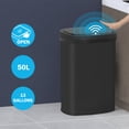 thumbnail image 1 of 13 Gallon Kitchen Trash Can Automatic Stainless-Steel Garbage Can with Touch-Free & Motion Sensor, Anti-Fingerprint Mute Designed Brushed Trash Bin , Black, 1 of 8