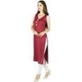 thumbnail image 2 of Bimba Tunique Kurti Droite Sans Manches en Rayonne pour Femmes, Kurta Décontractée, Blouse Indienne, 2 of 6
