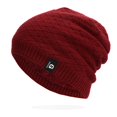 thumbnail image 1 of Womens and Mens Diamond Check Sweater Cap Men's Cycling Soft Knit Cap, 1 of 4