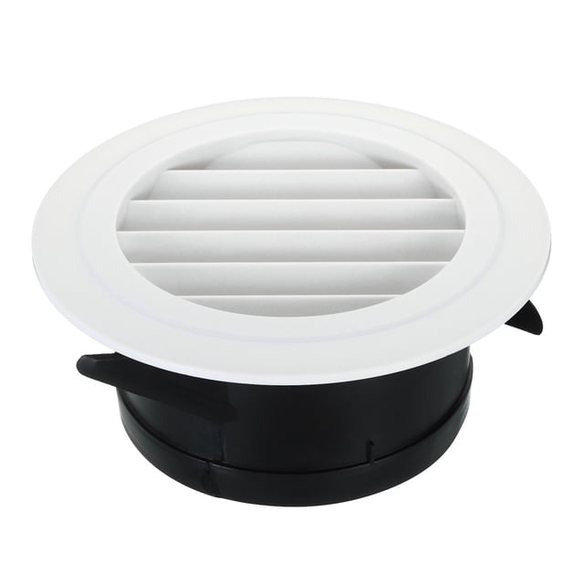 Unique Bargains 5 Inch Round Air Vent, Ceiling Diffuser Grill Cover ABS Louver Soffit Vent with Screen White
