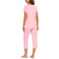 thumbnail image 5 of MINTLIMIT Ensembles de Pyjama Unis pour Femmes, Hauts à Manches Courtes et Pantalons Capri, 5 of 5