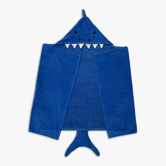 Mainstays Kids Hooded Towel, Soft & Durable, 100% Cotton, Shark