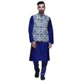 thumbnail image 1 of Atasi Traditional Mens Dupion Silk Kurta Pajama Set With Nehru Jacket Men Wear, 1 of 3