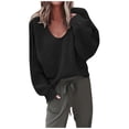thumbnail image 2 of RKSTN Sweaters for Women Fashion V-neck Loose Pullover Color Long Sleeves Sweater Tops Fall Sweaters, 2 of 3
