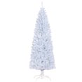 thumbnail image 1 of HOMCOM 6FT Artificial Christmas Tree with Automatic Open for Home White, 1 of 10