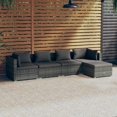 thumbnail image 1 of vidaXL 5 Piece Garden Lounge Set with Cushions Poly Rattan Grey, 1 of 5