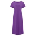 thumbnail image 5 of 2025 Robes Longues d'Été pour Femmes Confortables et Amples Haut Couleur Unie Manches Courtes Robes d'Été pour Femmes Robe Longue Décontractée, 5 of 5