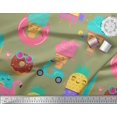 thumbnail image 2 of Soimoi Green Poly Georgette Fabric Beech & Fun Party Fabric Prints By Yard 42 Inch Wide, 2 of 5
