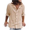 thumbnail image 1 of Birdeem Chemise Blouse Homme Unie Décontractée à Col Rabattu avec Poche et Boutons à Manches Longues, 1 of 8