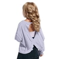 thumbnail image 1 of Plebaso Girls Workout Tops Long/Short Sleeve Open Back Shirts Kids Athletic Running Cropped Tees Tops, 1 of 7