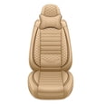 thumbnail image 3 of Maidao Car Seat Covers Leather Full Set for Infiniti for QX70 2003-2017 5 Seats Front Rear Cushion Protector with Headrest Beige, 3 of 8