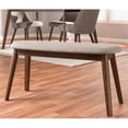 thumbnail image 2 of Bowery Hill Upholstered Bench in Light Gray and Walnut Brown, 2 of 8