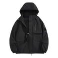 thumbnail image 1 of PEONAVET Mens Jacket Men's Outdoor Windproof And Waterproof Long Sleeved Hooded Workwear Jacket Jacket, 1 of 8