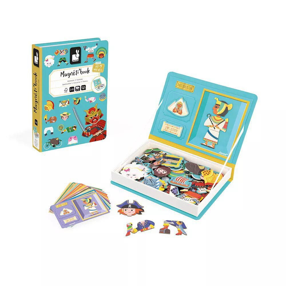 Janod - Magneti'Book Histoire - Jeux magnétiques éducatifs - Jouet pour enfants et tout-petits - Jeu d'imagination et de créativité - Jouet pour développer la motricité fine - 3 à 8 ans - J02598