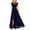 Blue, variant on EGNMCR Holiday Dresses for Women Fashion Women Summer Lace Patchwork Solid Round-Neck Sleeveless Vest Long Dress