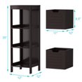 thumbnail image 2 of Costway Armoire de Salle de Bain en Bois pour Plancher, Rangement Multifonction, Organisateur, Brun, 2 of 9