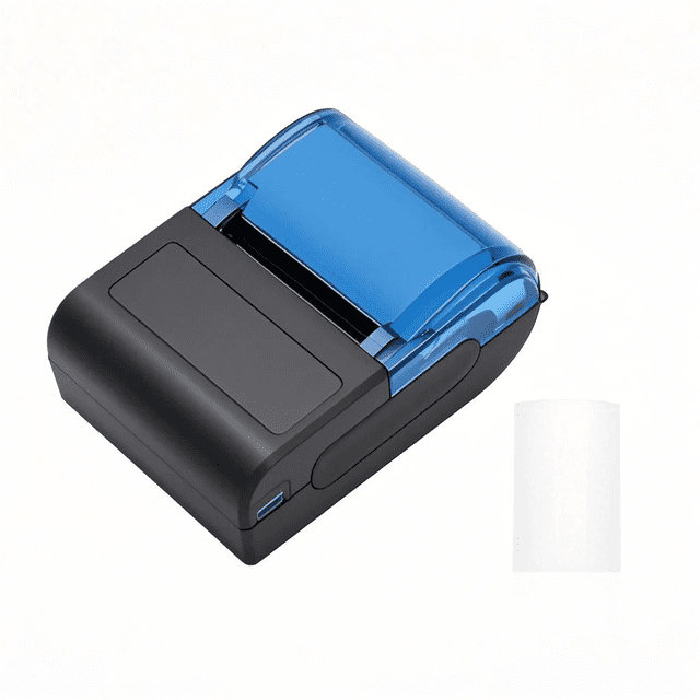 Bisofice Imprimante Thermique de Reçus Sans Fil 58 mm, Impression POS Haute Vitesse 70 Mm/s, Résolution 203 Dpi, Connectivité Bluetooth/USB, Batterie Rechargeable 1500 mAh, Compatible avec Android/iOS/Windows,