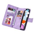 thumbnail image 5 of Case for iPhone 12 Cover Zipper Pocket Wallet Case Magnetic Protective - Purple, 5 of 5
