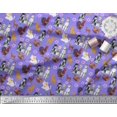 thumbnail image 2 of Soimoi Velvet Fabric Reindeer,Hen & Cock Bird Print Fabric by The Yard 58 Inch Wide, 2 of 3