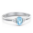 thumbnail image 1 of Birthstone Oval Ring with Shoulder Accents - Blue Topaz (December), 1 of 5