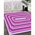 thumbnail image 3 of Ahgly Company Machine Washable Indoor Rectangle Transitional Neon Pink Area Rugs, 5' x 7', 3 of 7