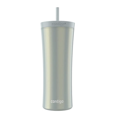 Contigo AUTOCLOSE Shake & Go Tumbler, 20 oz (591 mL), Water Bottle with Straw, Macaroon