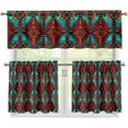 thumbnail image 1 of Aztec Tribal Cafe Curtains with Valance Short Farmhouse Kitchen Curtains and Valances Set Bathroom Window Curtains Valance and Tiers Set, 1 of 5
