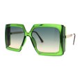 thumbnail image 3 of Lunettes de Soleil Rectangulaires Surdimensionnées pour Femmes avec Papillon, Créateur de Mode, Tout Vert, 3 of 4