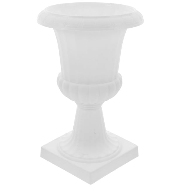 CHUANK Plastic Urn Flower Pot Roman Planter Pots Urn Decoration (White)