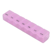 Weekly (7-Day) Pill Organizer, Vitamin and Medicine Box, Large Compartments, Assorted Colors (Blue)