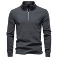 thumbnail image 4 of Dagugfen Quarter Zipper Pullover Men Long Sleeve Slim Fitted Thermal Base Layer Running Workout Tops, 4 of 5