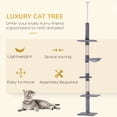thumbnail image 3 of 5-Tier Grey Cat Climbing Tree & Activity Center - Floor to Ceiling Cat Tower with Scratching Post - 90.5" Adjustable Height for Living Room & Bedroom Play, 3 of 7
